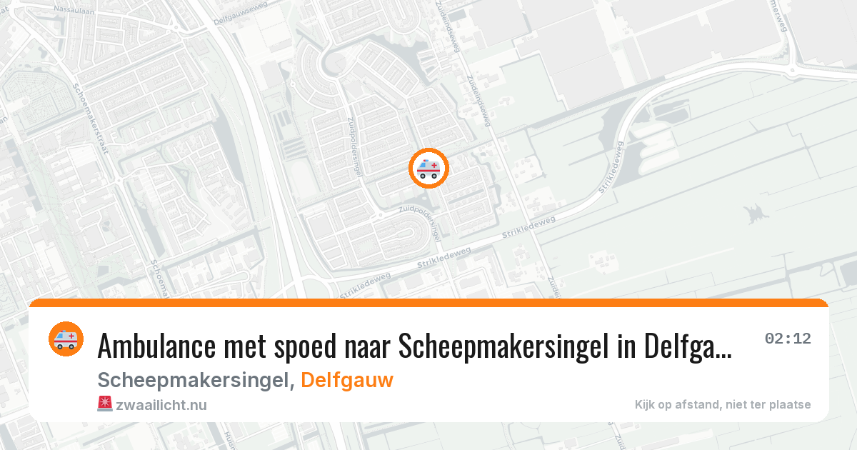 Ambulance met spoed naar Scheepmakersingel in Delfgauw — 3 mei 2026
