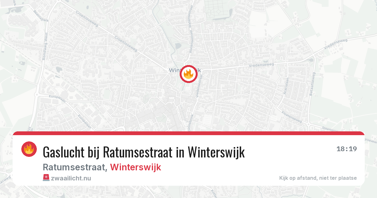 Gaslucht bij Ratumsestraat in Winterswijk — 1 jul 2026