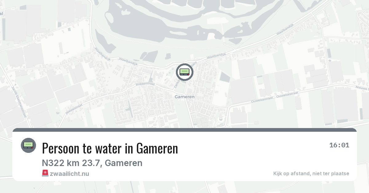 Persoon te water in Gameren — 26 mei 2026