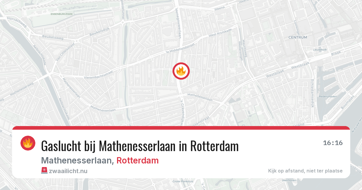 Gaslucht bij Mathenesserlaan in Rotterdam — 30 mei 2026
