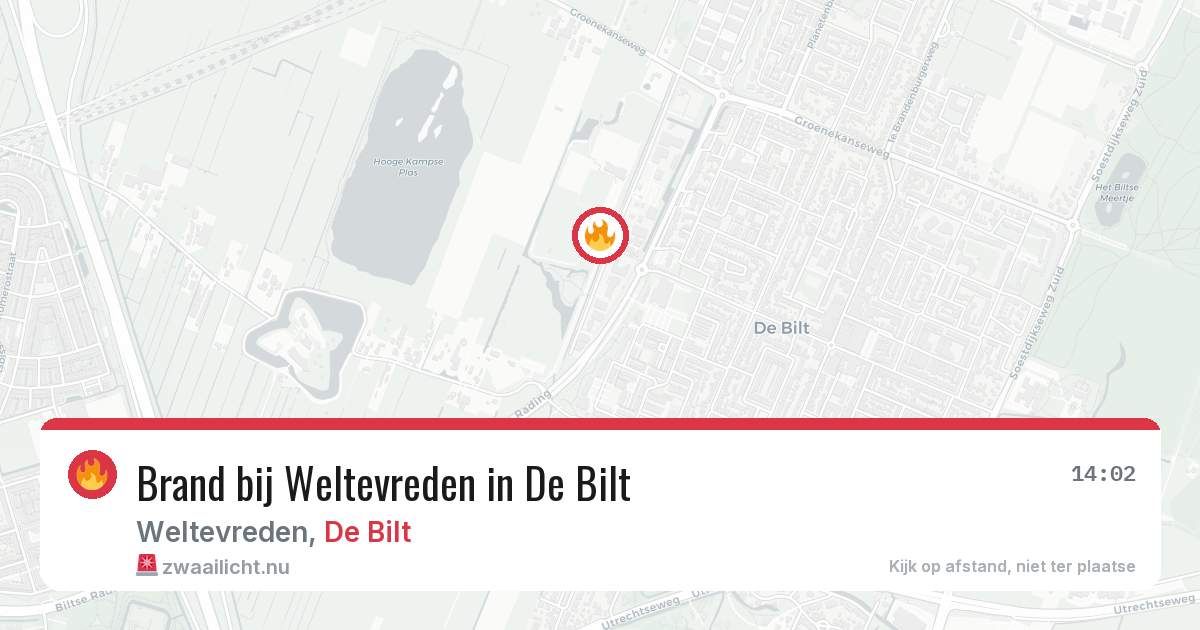 Brand bij Weltevreden in De Bilt — 14 jul 2026