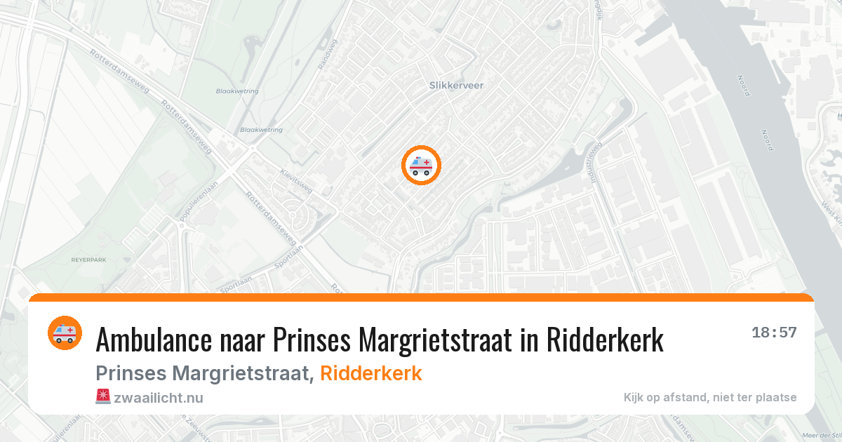 Ambulance naar Prinses Margrietstraat in Ridderkerk — 7 jun 2026