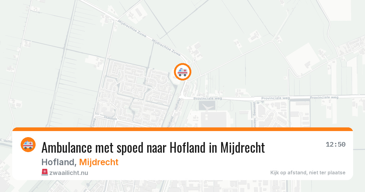 Ambulance met spoed naar Hofland in Mijdrecht — 28 mrt 2026