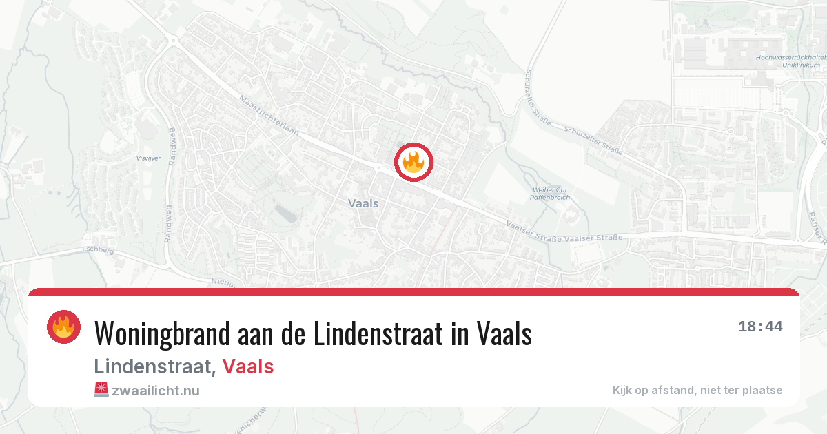 Woningbrand aan de Lindenstraat in Vaals — 10 feb 2026