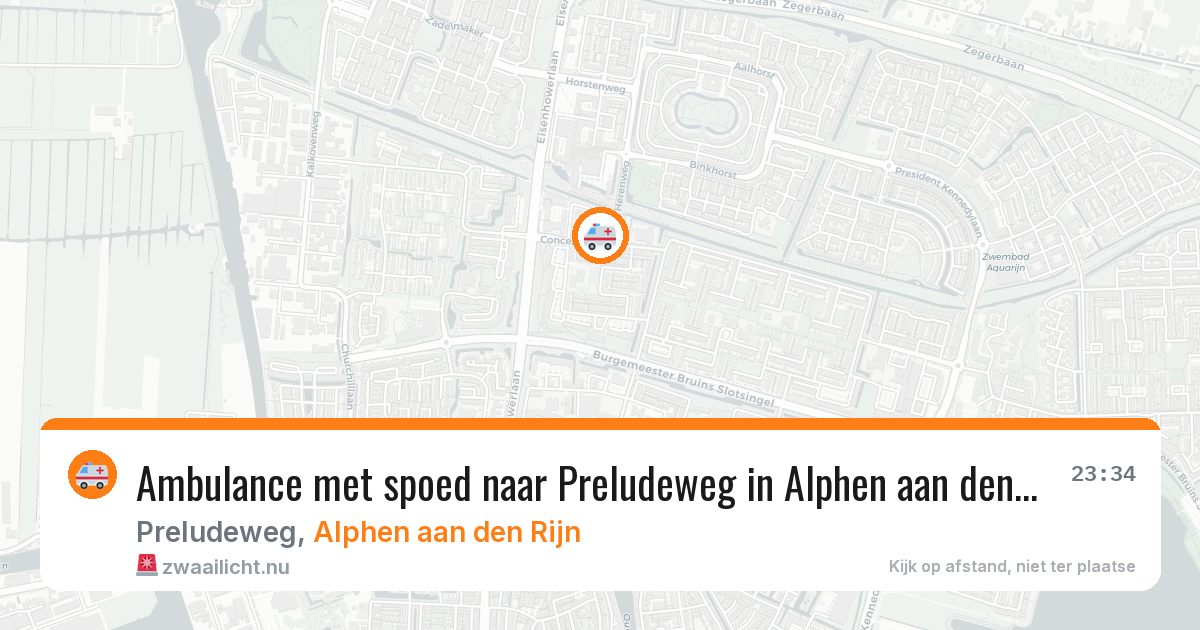Ambulance met spoed naar Preludeweg in Alphen aan den Rijn — 15 mrt 2026