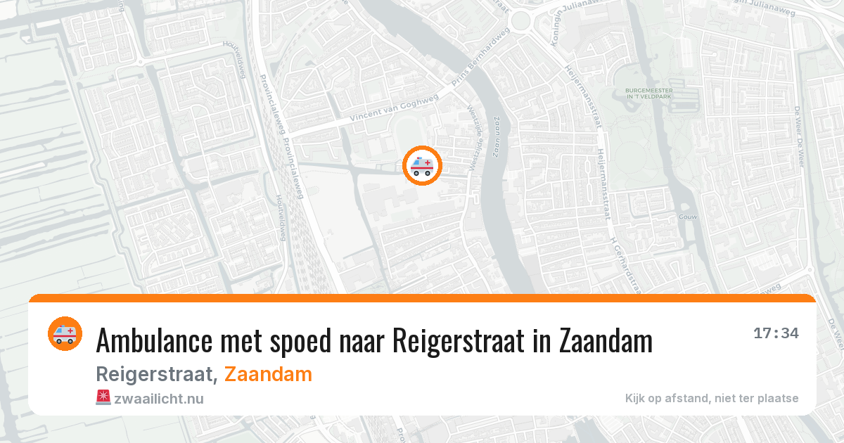 Ambulance met spoed naar Reigerstraat in Zaandam — 6 apr 2026