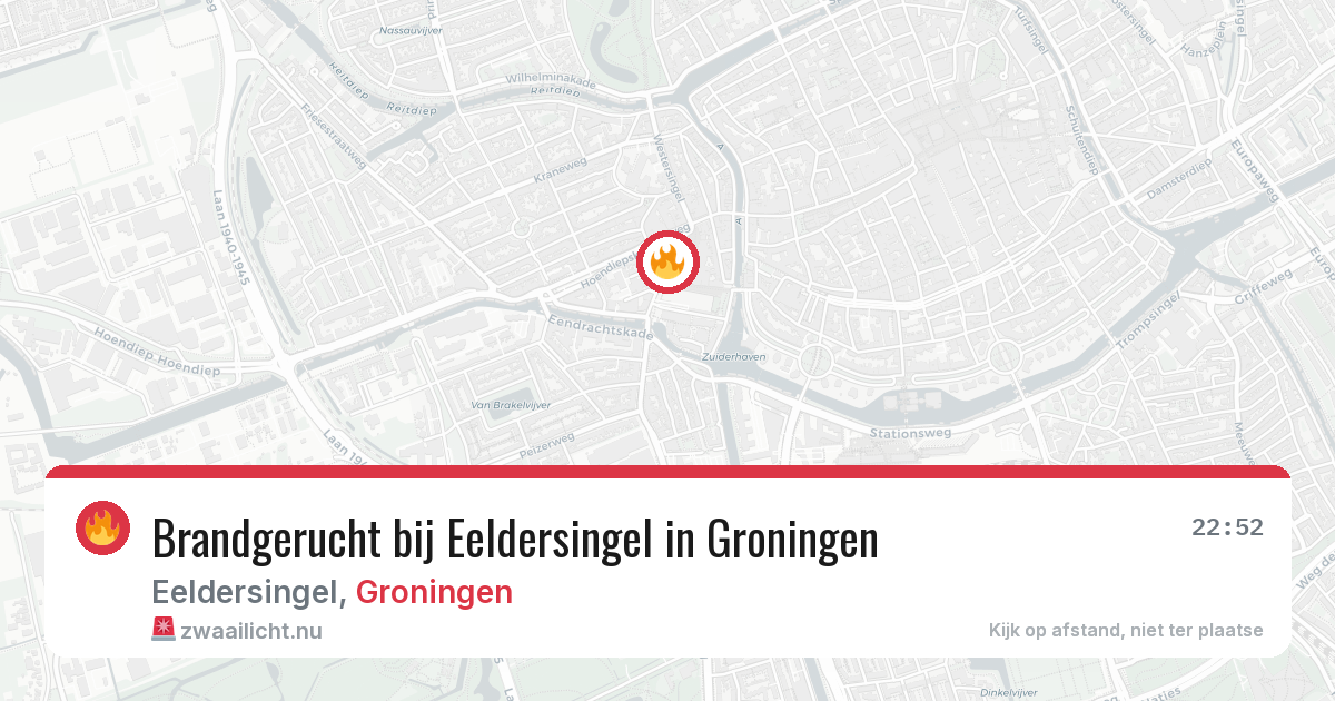 Brandgerucht bij Eeldersingel in Groningen — 17 mei 2026