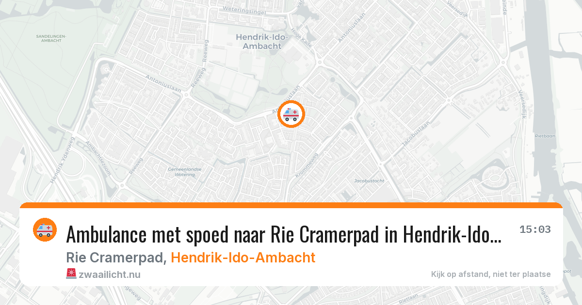 Ambulance met spoed naar Rie Cramerpad in Hendrik-Ido-Ambacht — 20 apr 2026