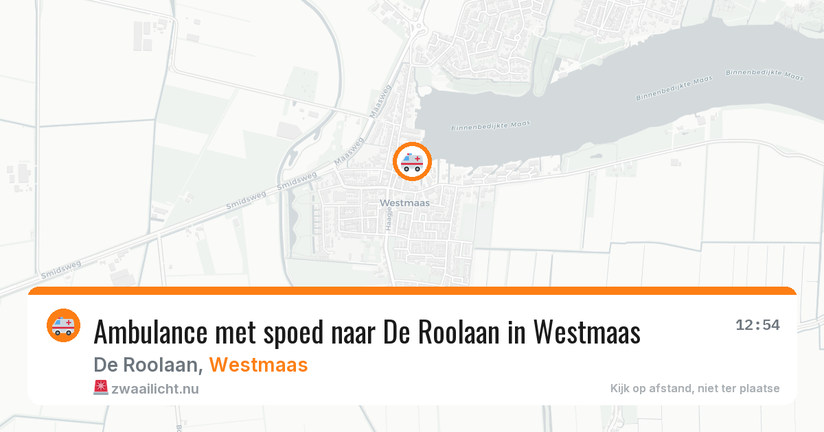 Ambulance met spoed naar De Roolaan in Westmaas — 21 apr 2026