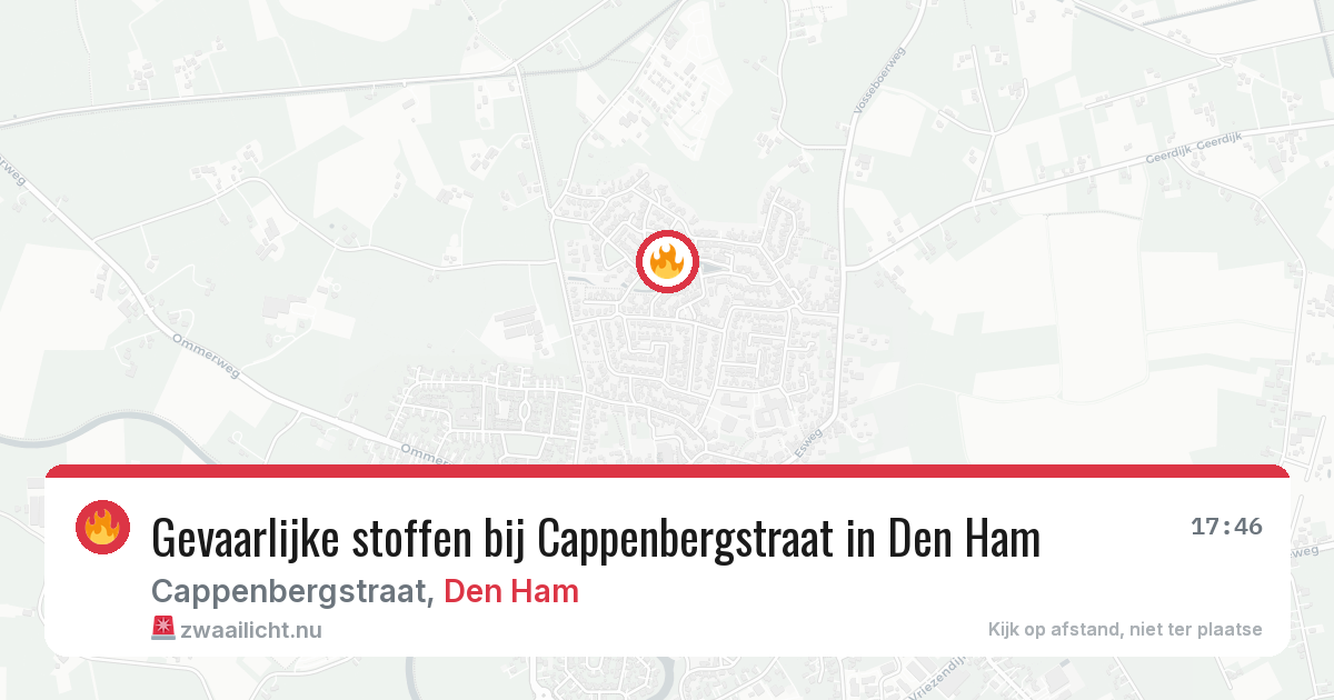 Gevaarlijke stoffen bij Cappenbergstraat in Den Ham — 30 mrt 2026