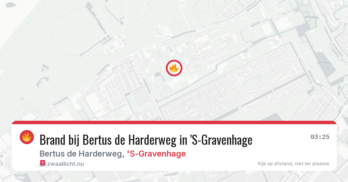 Brand bij Bertus de Harderweg in 'S-Gravenhage — 23 jul 2026