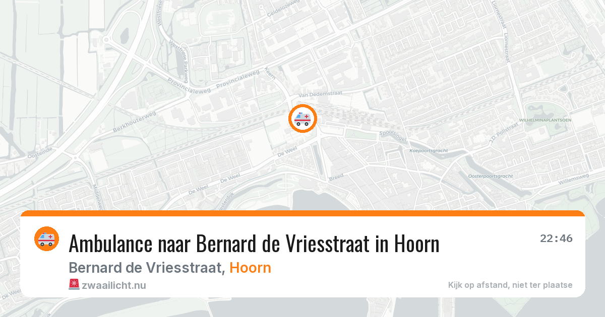 Ambulance naar Bernard de Vriesstraat in Hoorn — 11 jul 2026