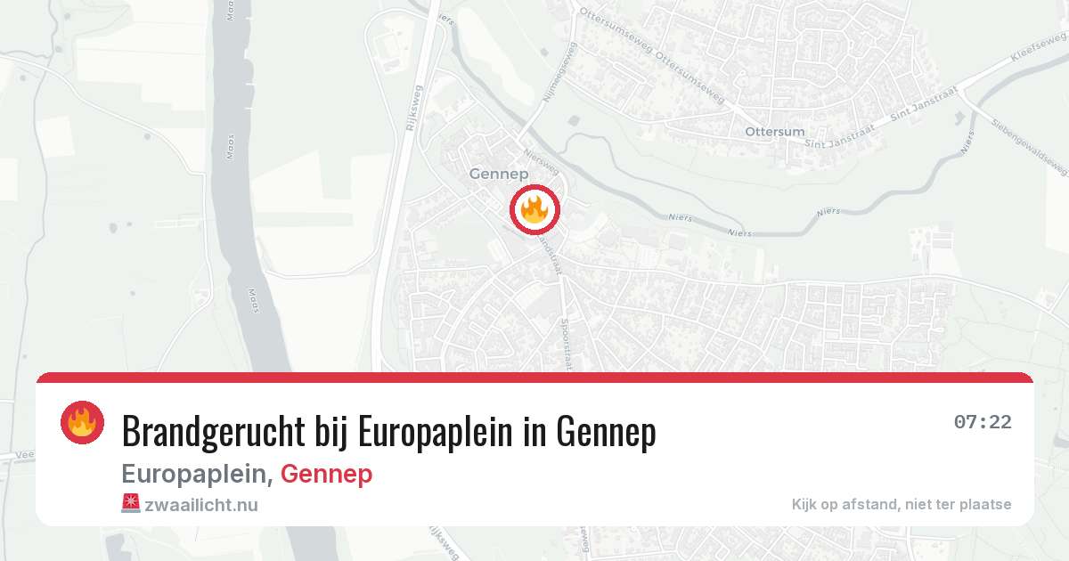Brandgerucht bij Europaplein in Gennep — 29 apr 2026