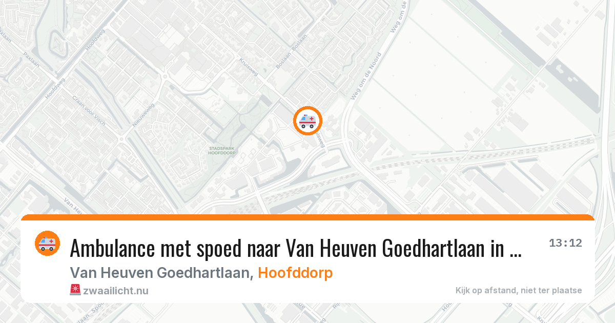 Ambulance met spoed naar Van Heuven Goedhartlaan in Hoofddorp — 22 jul 2026