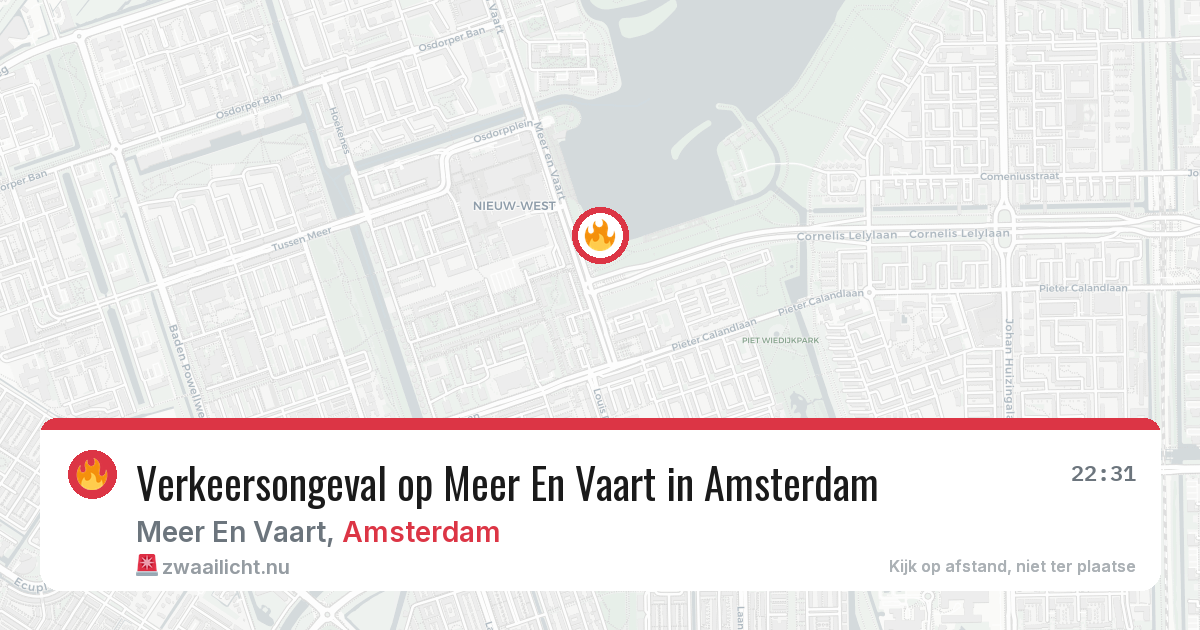Verkeersongeval op Meer En Vaart in Amsterdam — 5 apr 2026
