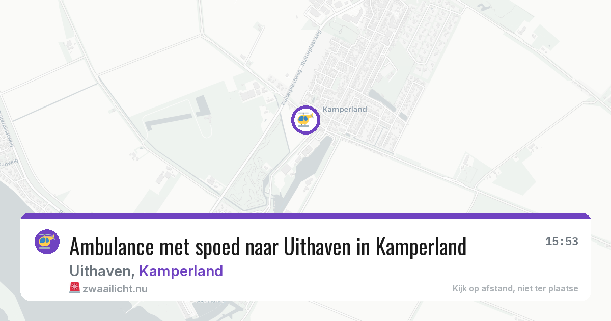 Ambulance met spoed naar Uithaven in Kamperland — 22 jul 2026