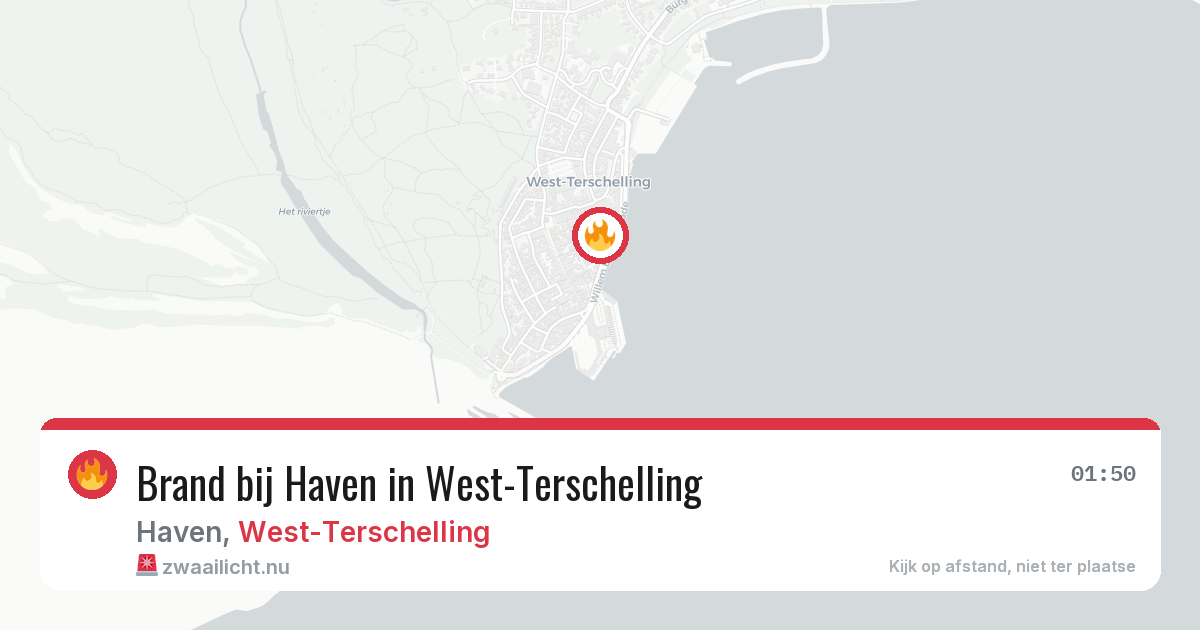 Brand bij Haven in West-Terschelling — 16 mei 2026