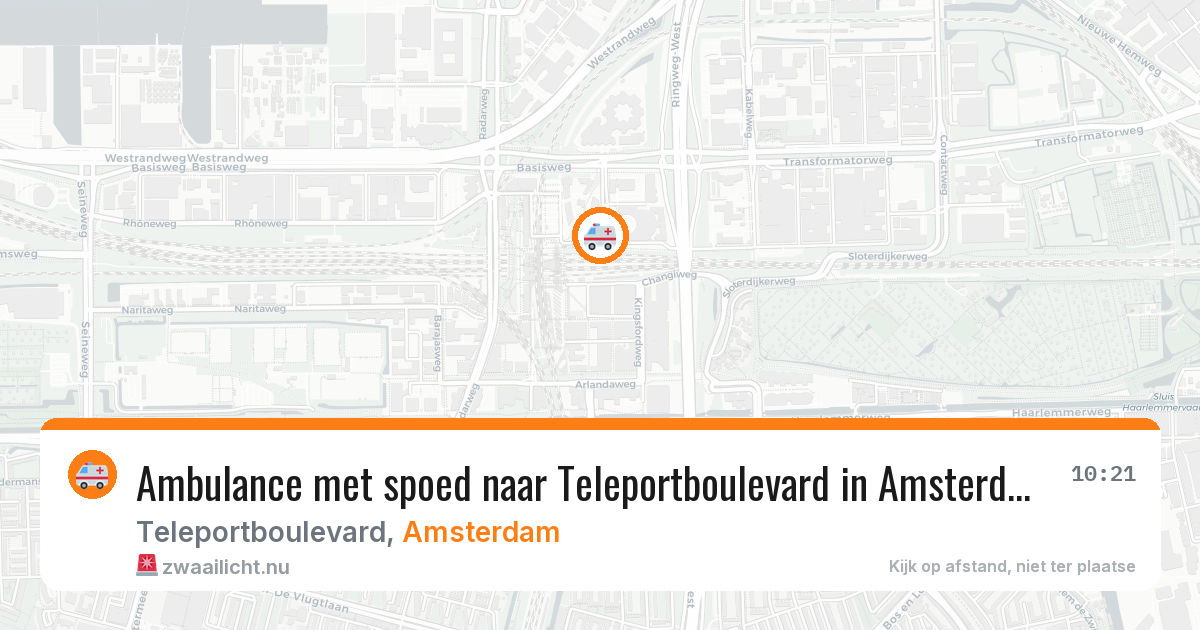 Ambulance met spoed naar Teleportboulevard in Amsterdam — 23 jul 2026