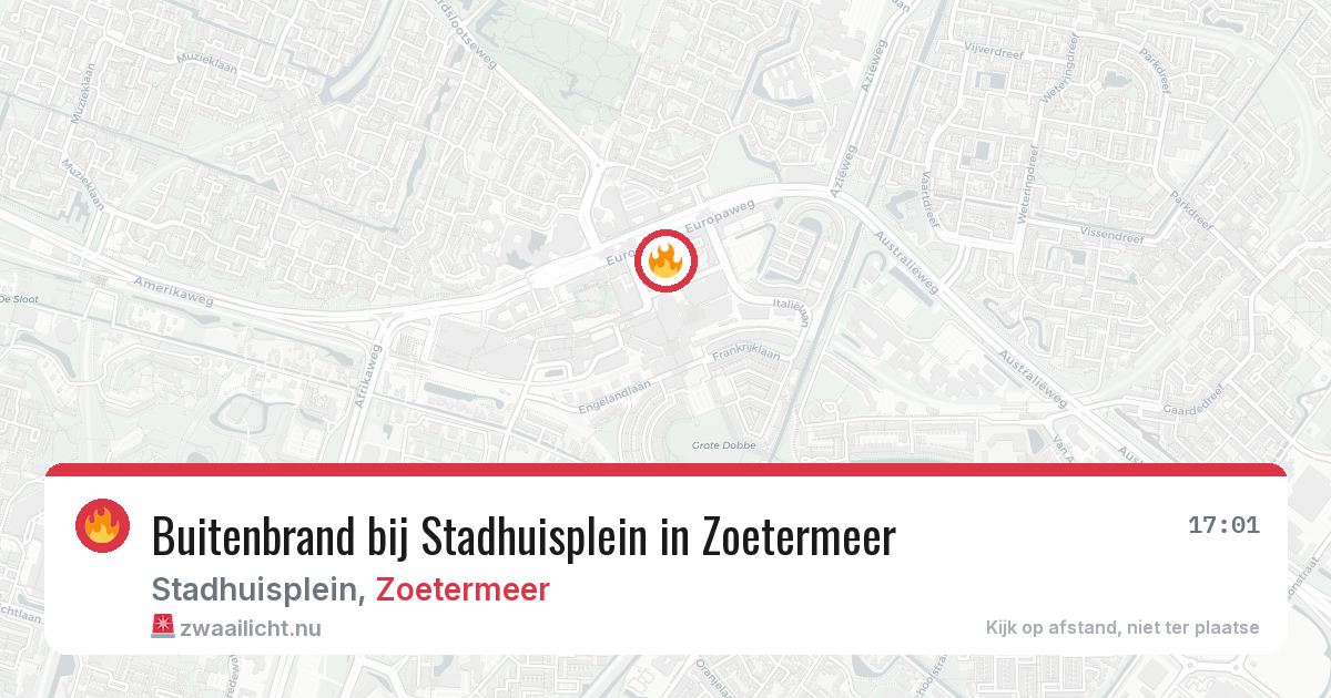 Buitenbrand bij Stadhuisplein in Zoetermeer — 16 mei 2026