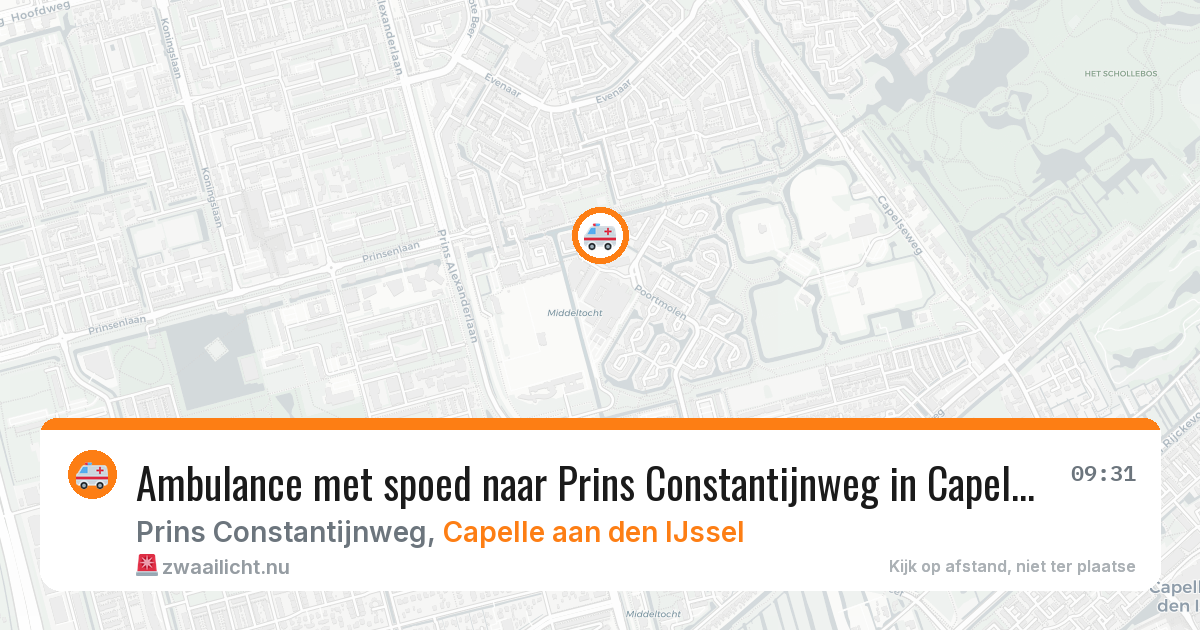 Ambulance met spoed naar Prins Constantijnweg in Capelle aan den IJssel — 25 mrt 2026
