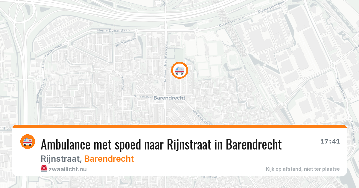 Ambulance met spoed naar Rijnstraat in Barendrecht — 22 jul 2026
