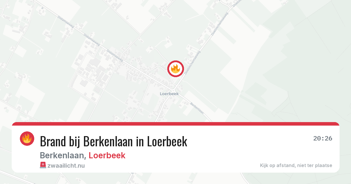 Brand bij Berkenlaan in Loerbeek — 7 jul 2026