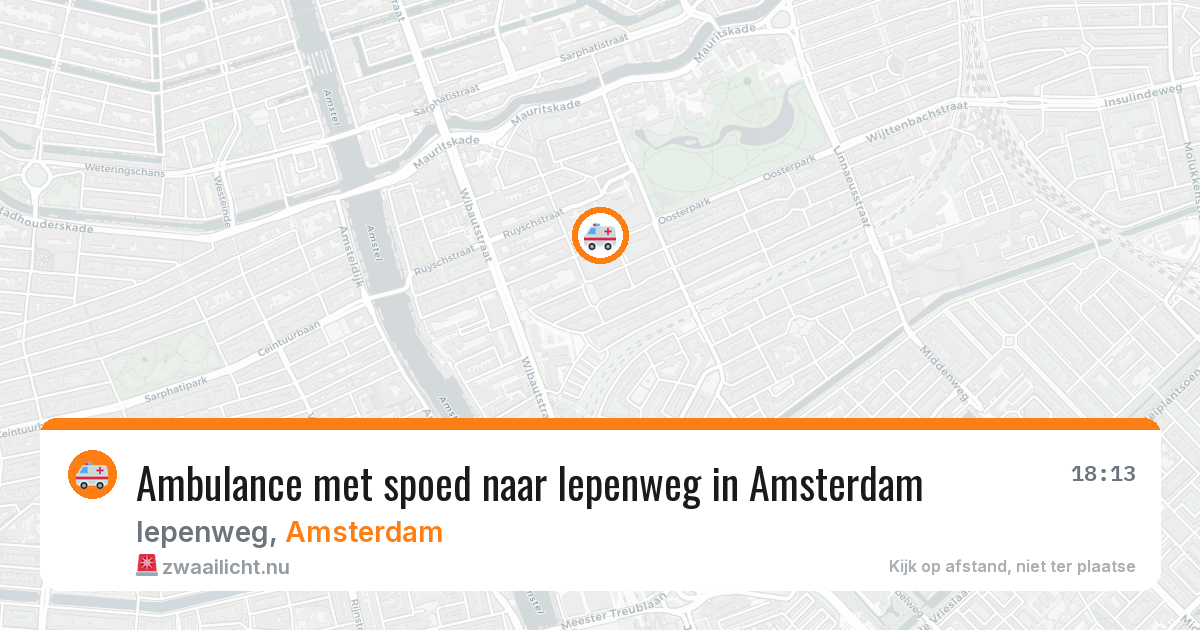 Ambulance met spoed naar Iepenweg in Amsterdam — 18 jul 2026