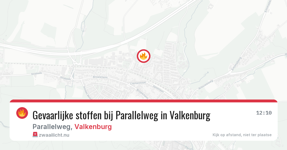 Gevaarlijke stoffen bij Parallelweg in Valkenburg — 9 jul 2026