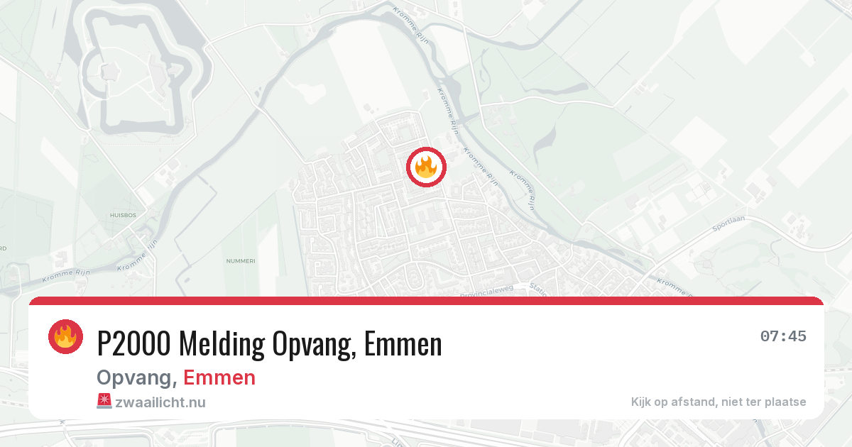 P2000 Melding Opvang, Emmen — 7 mei 2026