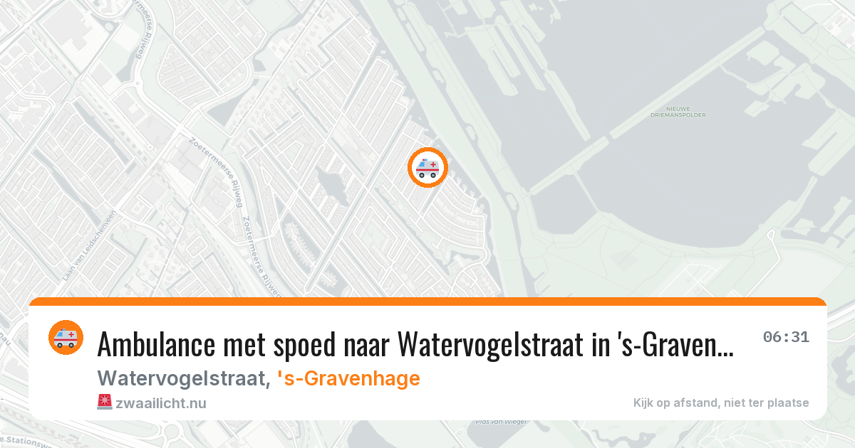 Ambulance met spoed naar Watervogelstraat in 's-Gravenhage — 26 mrt 2026