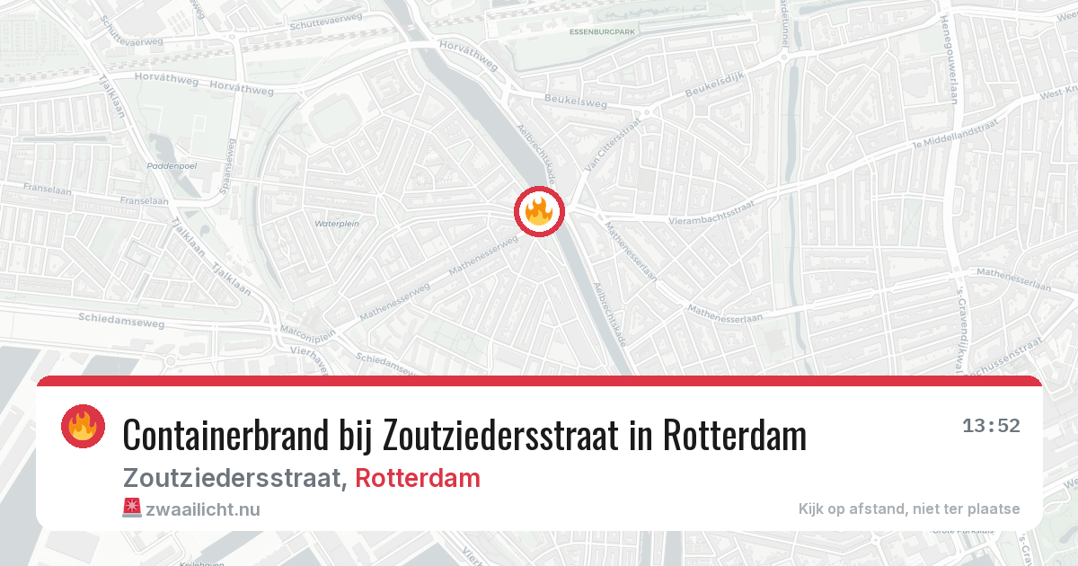 Containerbrand bij Zoutziedersstraat in Rotterdam — 4 jun 2026