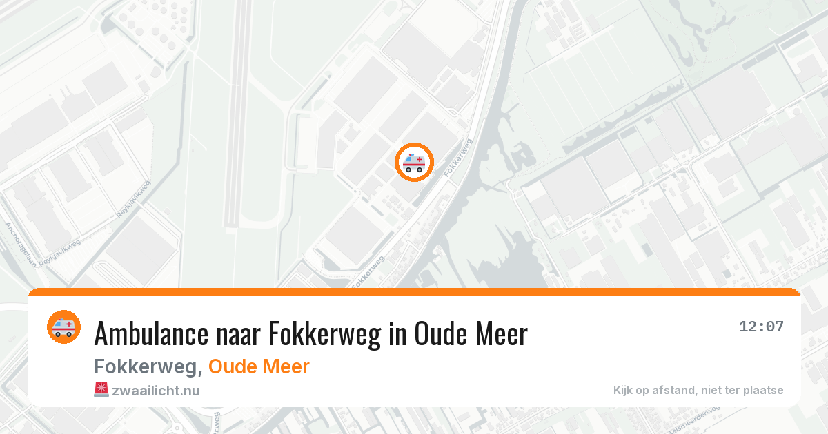 Ambulance naar Fokkerweg in Oude Meer — 23 jul 2026