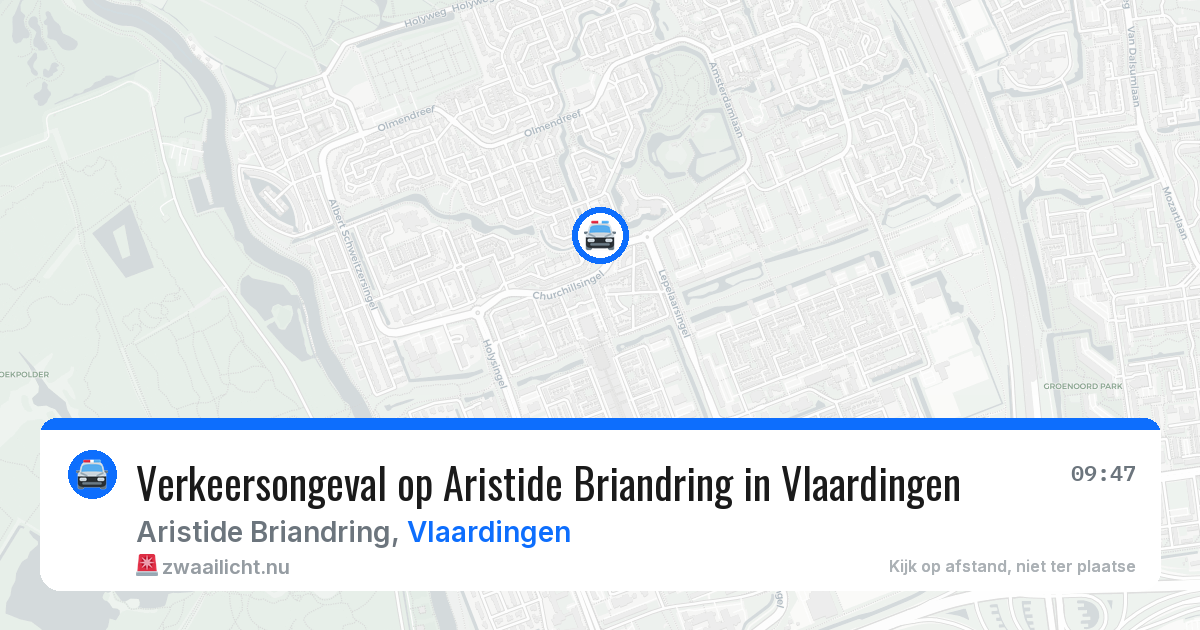 Verkeersongeval op Aristide Briandring in Vlaardingen — 17 jul 2026