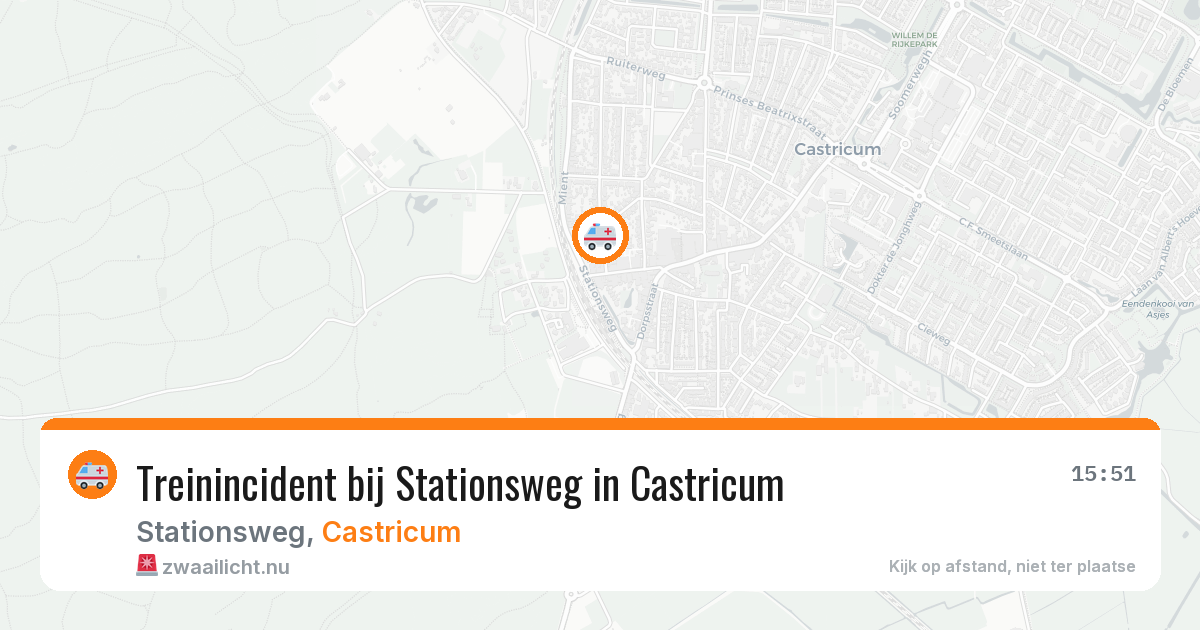 Treinincident bij Stationsweg in Castricum — 24 jul 2026