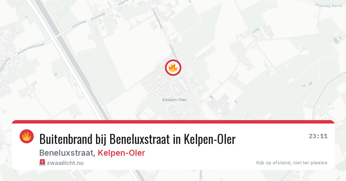 Buitenbrand bij Beneluxstraat in Kelpen-Oler — 11 apr 2026