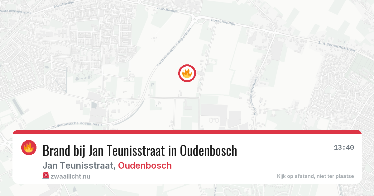 Brand bij Jan Teunisstraat in Oudenbosch — 20 jul 2026