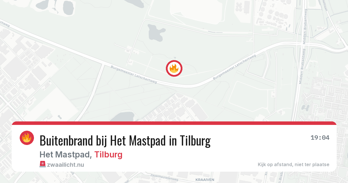 Buitenbrand bij Het Mastpad in Tilburg — 17 jul 2026