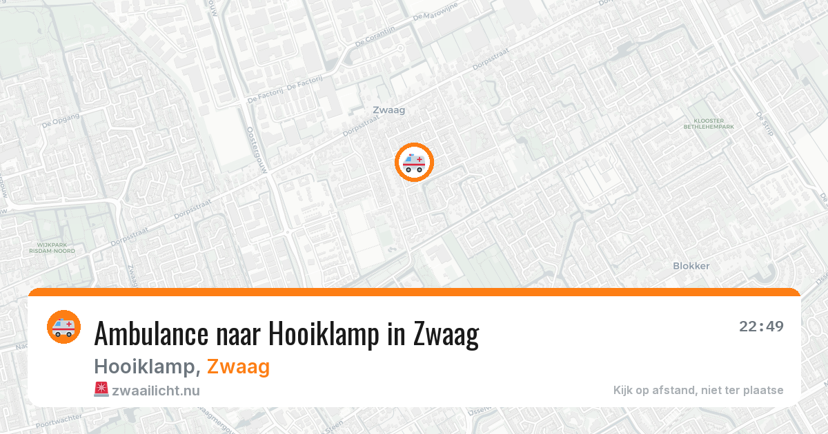 Ambulance naar Hooiklamp in Zwaag — 10 jul 2026