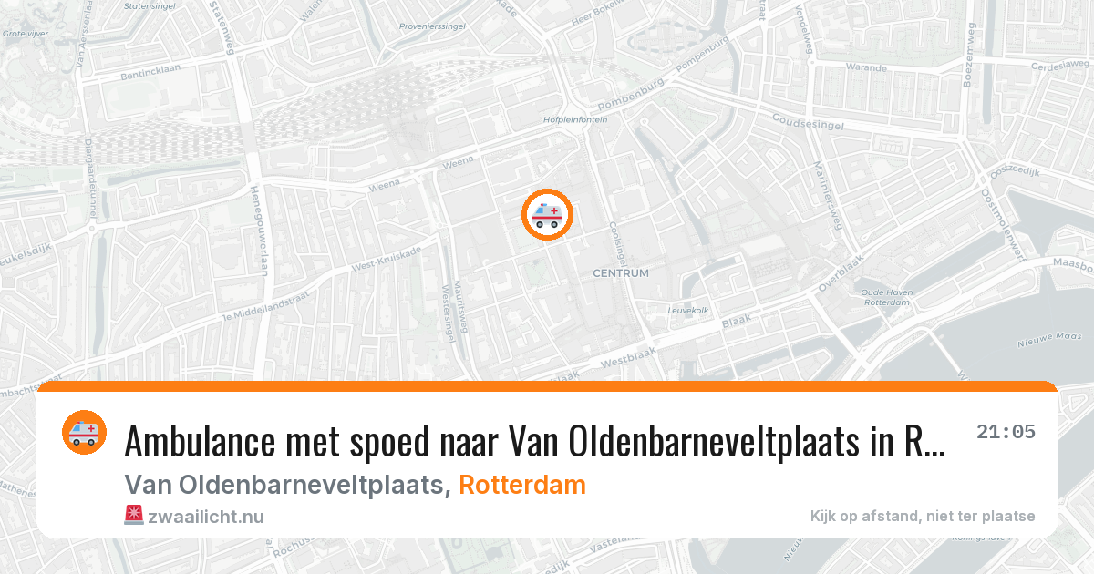Ambulance met spoed naar Van Oldenbarneveltplaats in Rotterdam — 21 mrt 2026