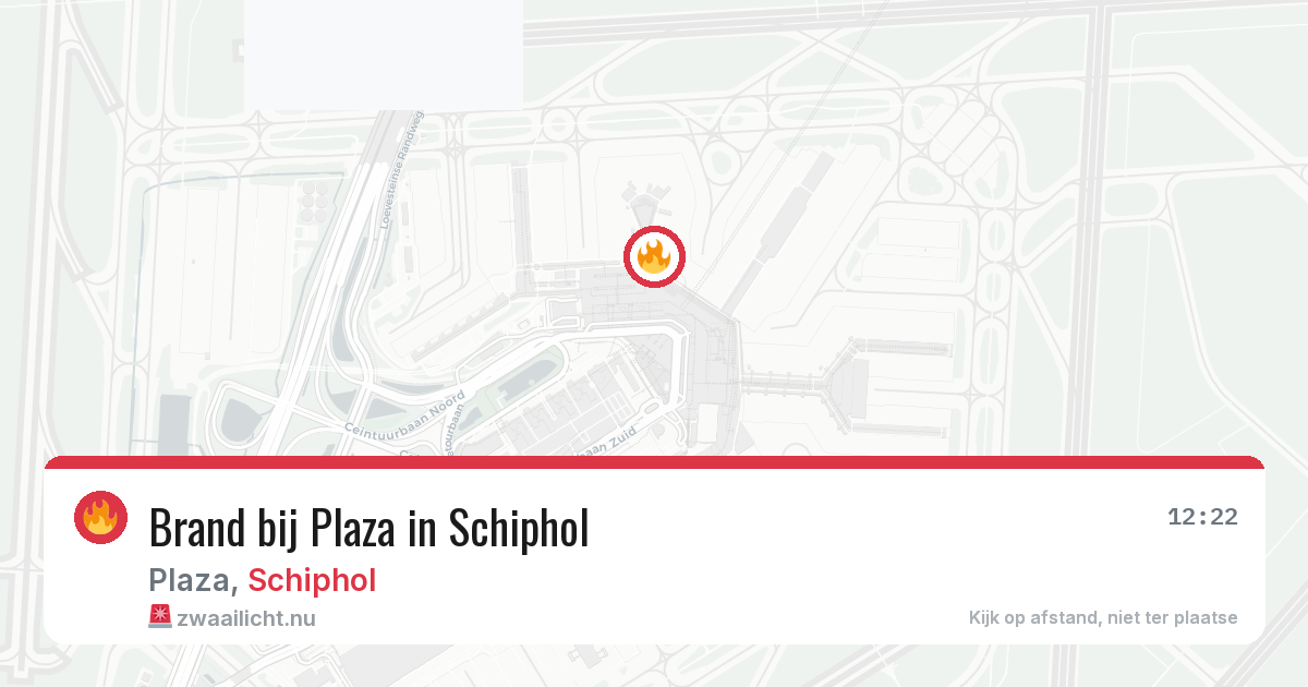 Brand bij Plaza in Schiphol — 13 jul 2026