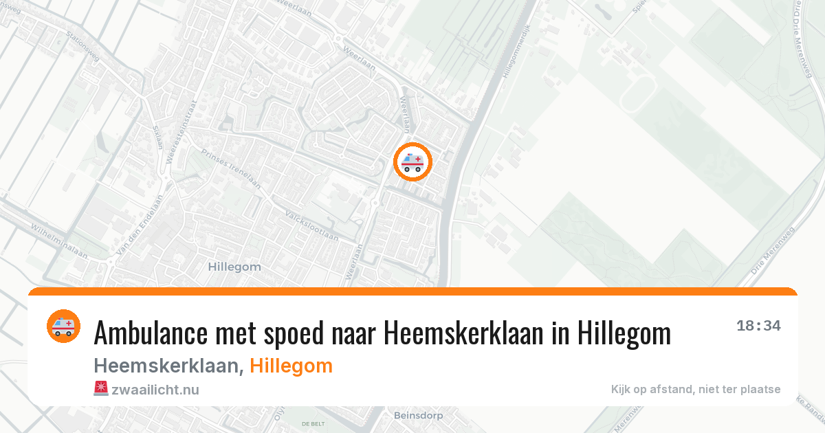 Ambulance met spoed naar Heemskerklaan in Hillegom — 20 jul 2026