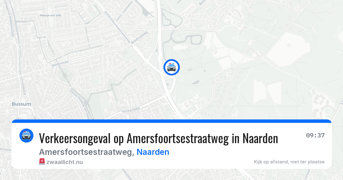 Verkeersongeval op Amersfoortsestraatweg in Naarden — 23 mrt 2026