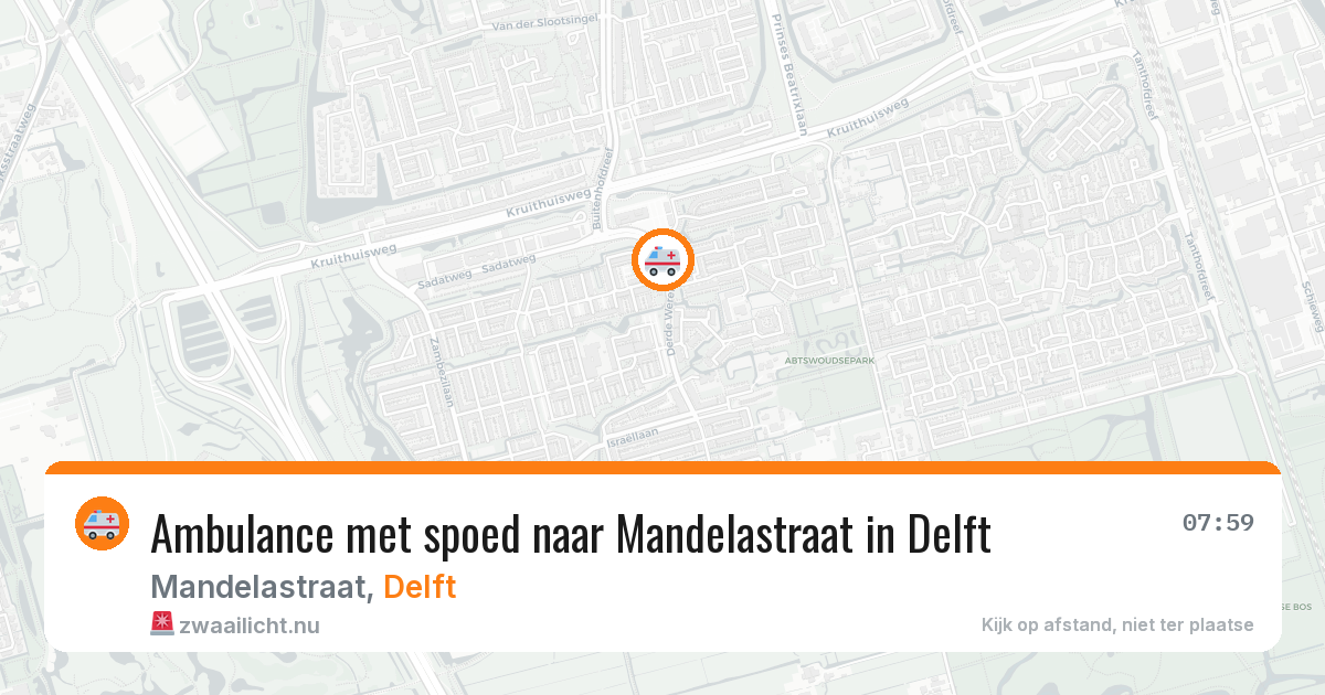 Ambulance met spoed naar Mandelastraat in Delft — 10 apr 2026