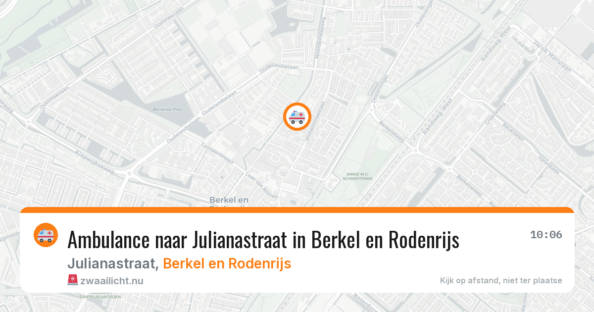 Ambulance naar Julianastraat in Berkel en Rodenrijs — 26 jul 2026