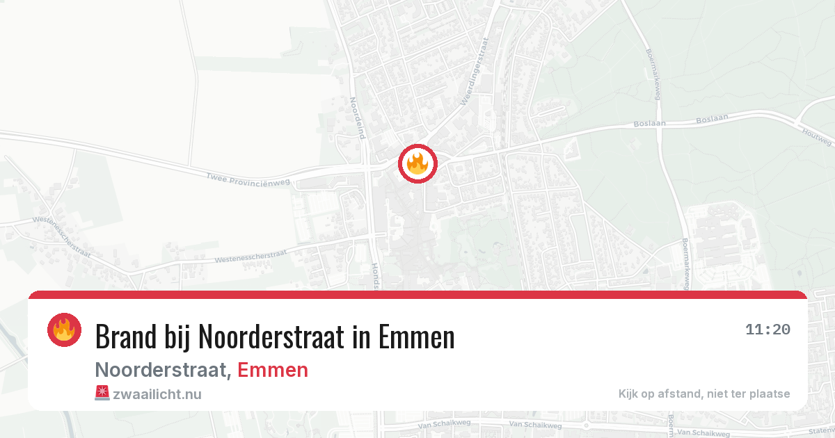 Brand bij Noorderstraat in Emmen — 25 mei 2026