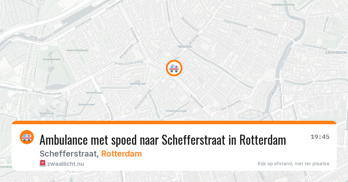 Ambulance met spoed naar Schefferstraat in Rotterdam — 19 jul 2026