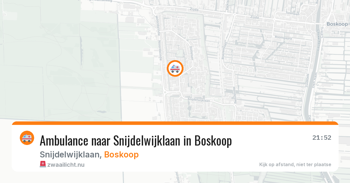 Ambulance naar Snijdelwijklaan in Boskoop — 17 jul 2026