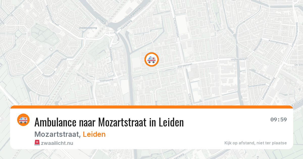 Ambulance naar Mozartstraat in Leiden — 18 jul 2026