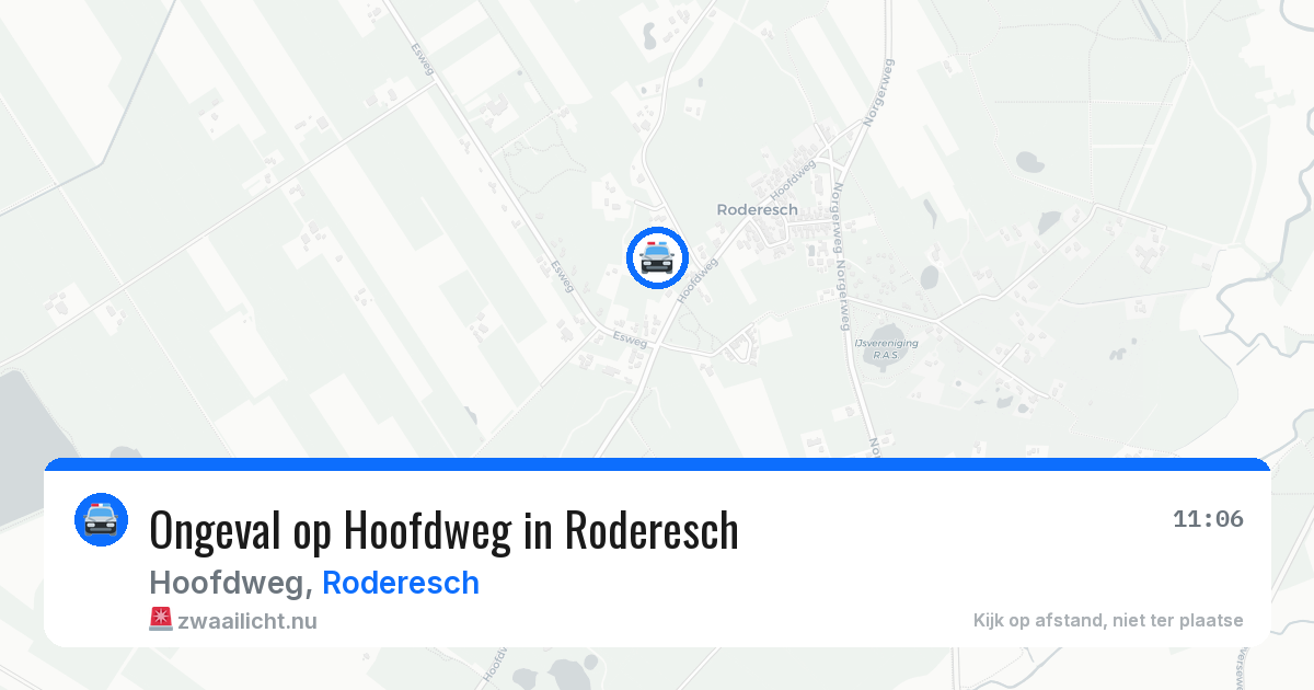 Ongeval op Hoofdweg in Roderesch — 15 mei 2026