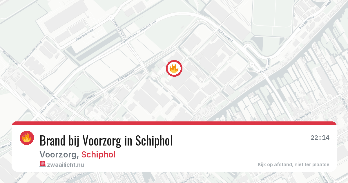 Brand bij Voorzorg in Schiphol — 21 mei 2026